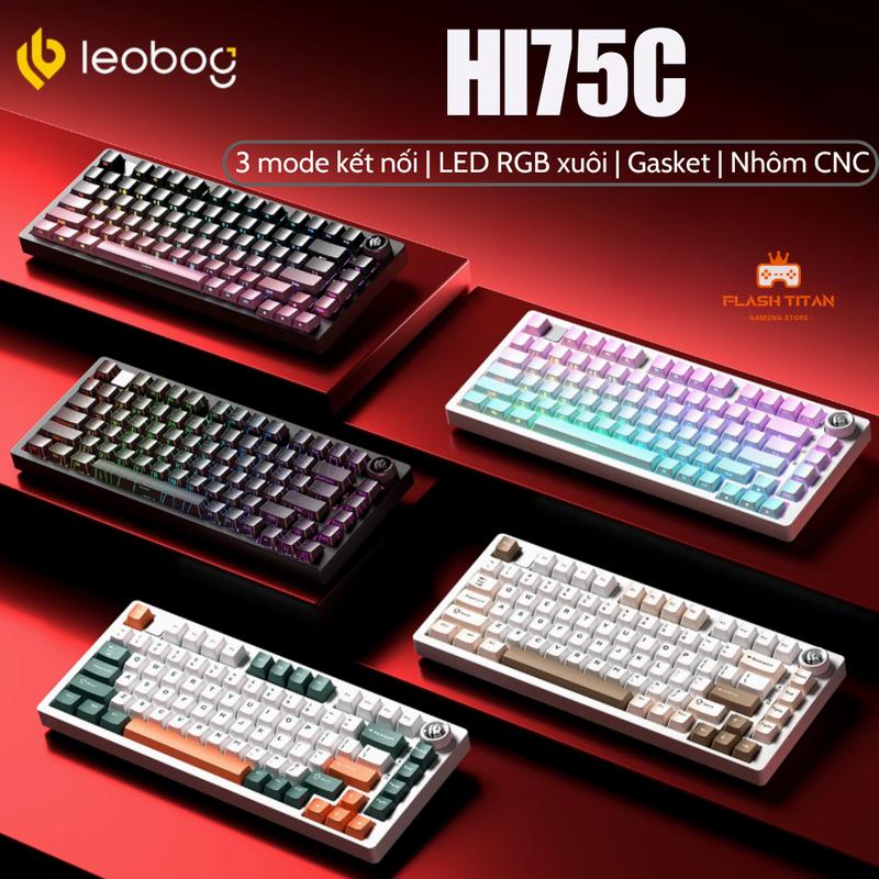 Bàn phím cơ không dây Leobog Hi75C - Nhôm CNC - 3 mode kết nối - LED RGB mạch xuôi - Có núm xoay