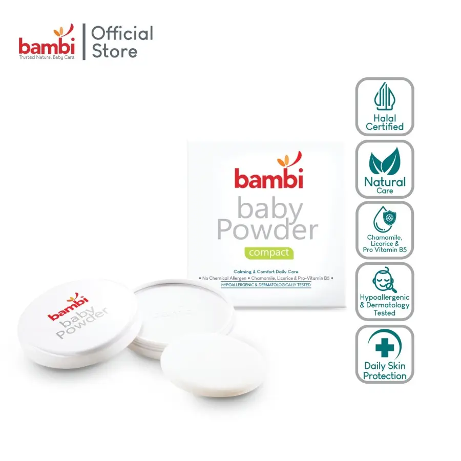 Bambi Baby Powder Compact dan Refill 40gr