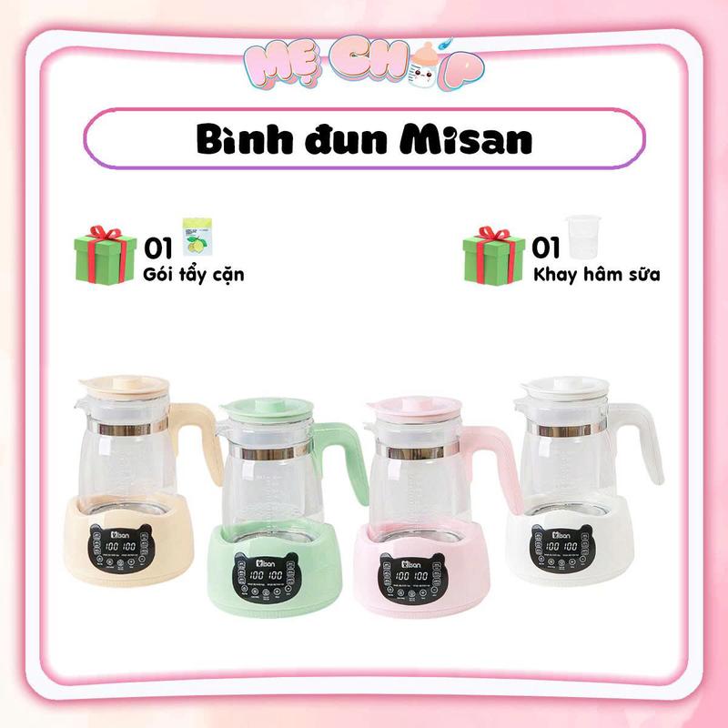 Tặng khay hâm sữa Ấm đun nước Misan có nhiều chức năng điều chỉnh nhiệt độ và giữ ấm Bình đun nước Misan dung tích 1300ml
