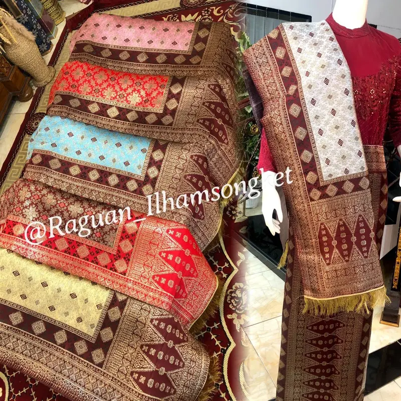 NEW Songket Atbm Limar 3 Negeri Exclusive / Songket Tenun Mesin Palembang / Motif Pulir 1