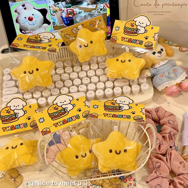 Product Introduction of Cute Star Plush Keychain Charm with Squeaky Sound - Soft Toy Keychain & Hanging Accessory for Backpacks, Bags, and Keys - Ideal Gift for Girls & Couples 2