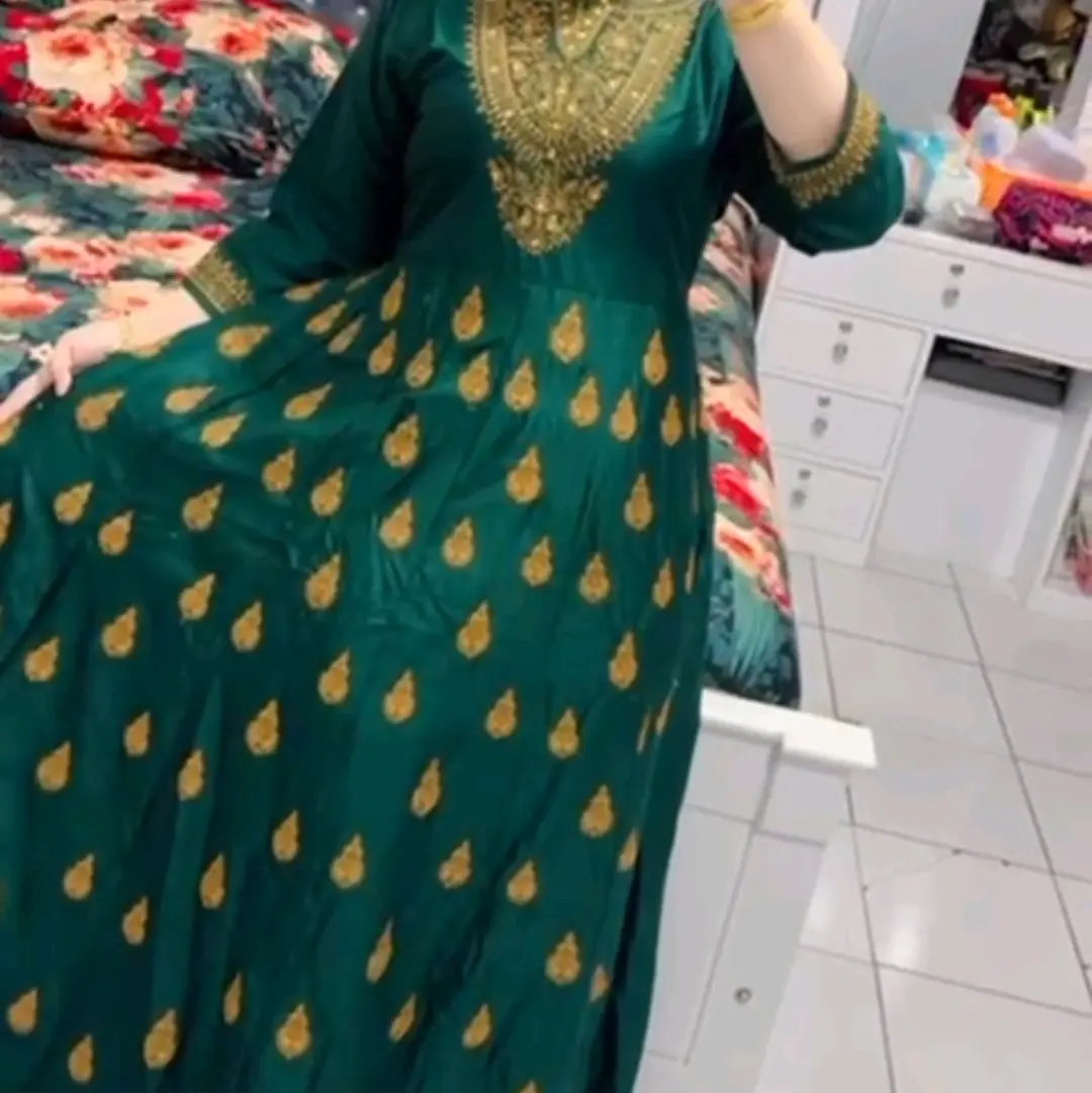 Baju dress india kekinia ter baru bahan katun bordir