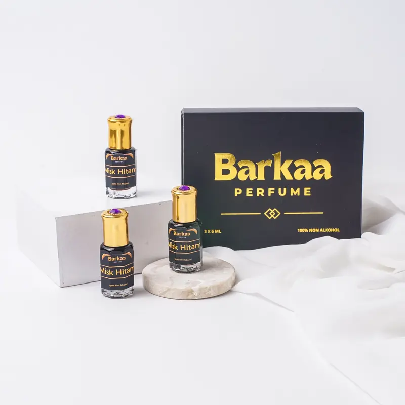 Barkaa Perfume - Minyak Wangi MISK MISIK HITAM Bibit Murni Asli Original Non Alkohol 3X6ml 1