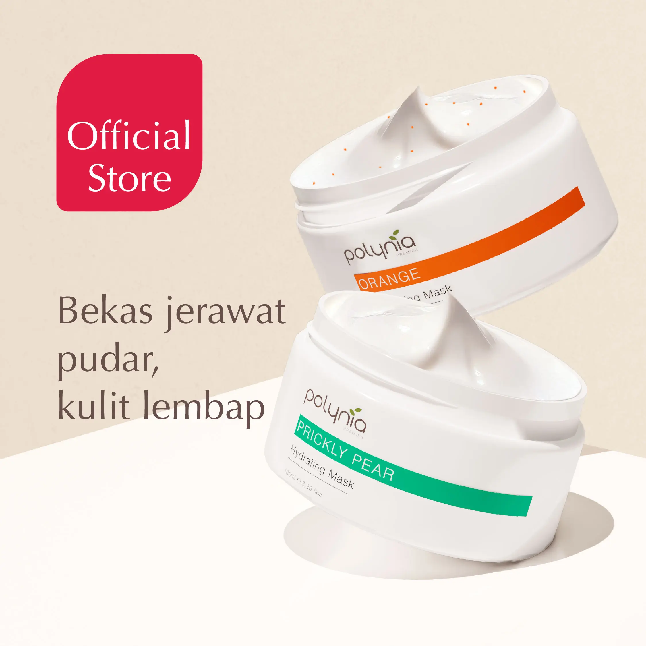[HADIAH GRATIS] POLYNIA | Orange Brightening + Prickly Pear Hydrating Face Mask | Pudarkan Bekas Jerawat | Mencerahkan | Melembabkan & Jaga Skin Barrier