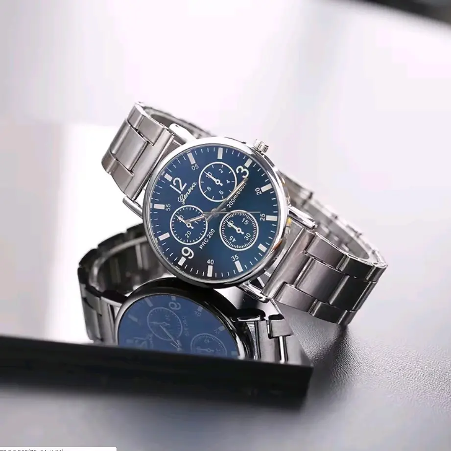 Jam Tangan Pria Wanita Geneva Stainless stell Quart Analog wacth