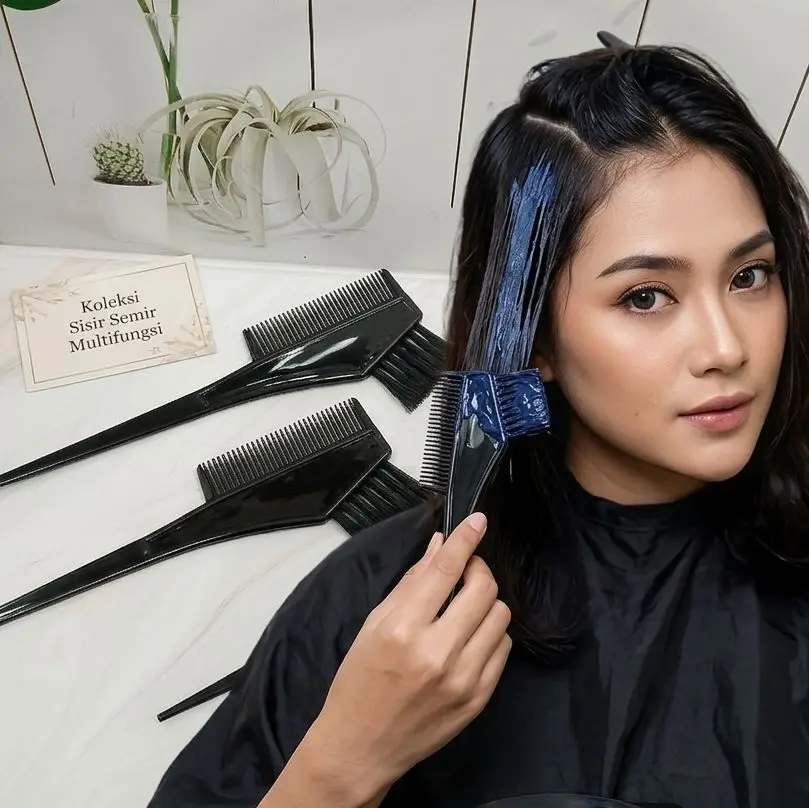 1 PCS SISIR 2IN1 SISIR KUAS SEMIR RAMBUT & GIGI SISIR UNTUK MERAPIHKAN RAMBUT UNTUK APLIKASI CAT RAMBUT YANG RATA & SEMPURNA