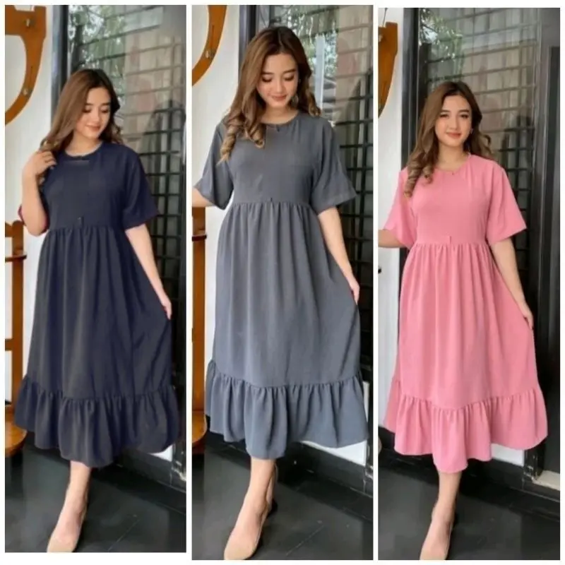 PAKET USAHA 3 PCS DASTER CRINKLE 100 RIBU DAPAT TIGA NADIRA DRESS KRINGKEL PREMIUM Airflow Busui 0