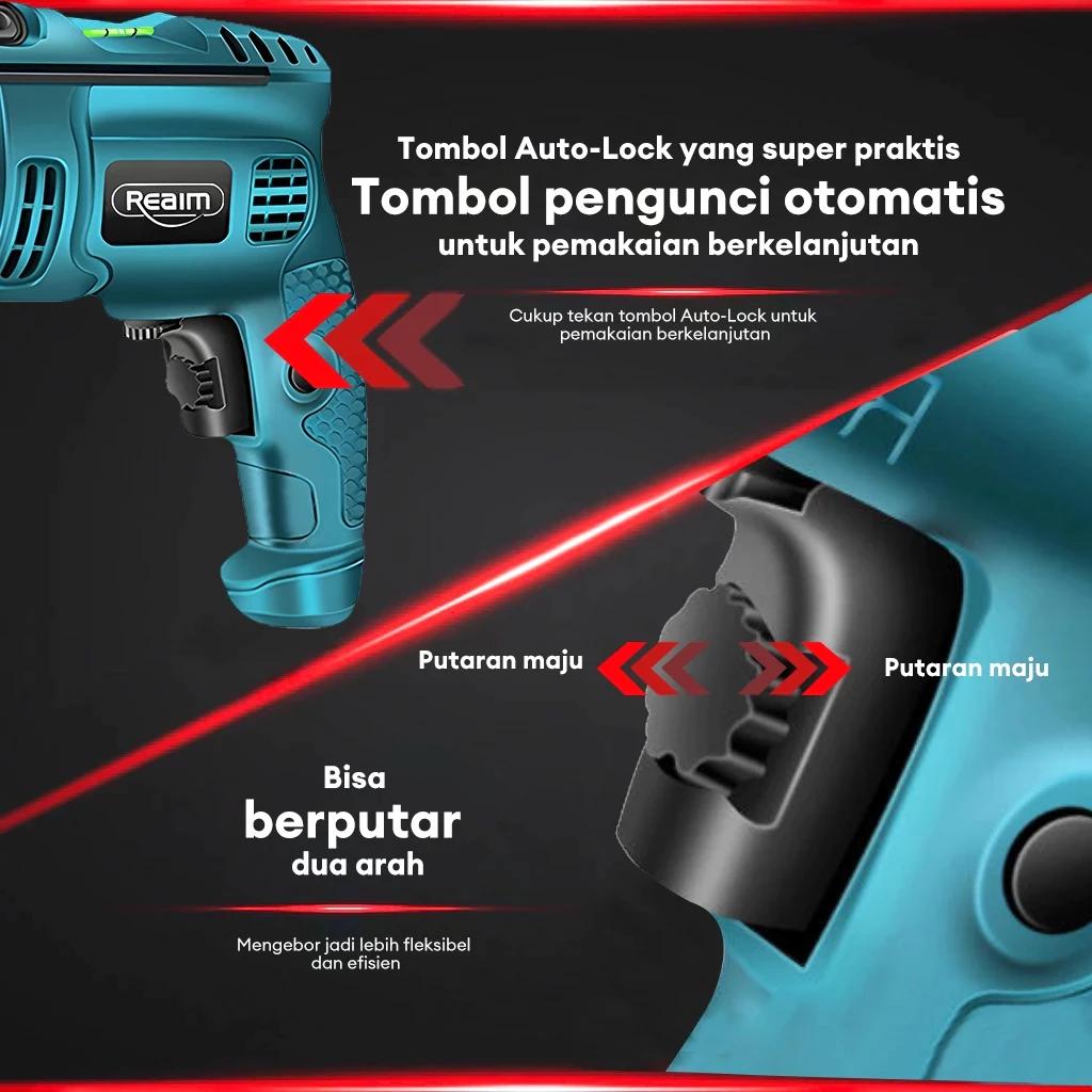 Set Perkakas 3in1 REAIM Mesin Gerinda Tangan dan Mesin Bor Listrik 13mm dengan Aksesoris Bearing Body Blade Bore Copper Dinamo untuk Repair Perbaikan Gergaji Kabel Karat Proyek Konstruksi Bengkel Rumah Tangga Angle Grinder Impact Drill Power Tools