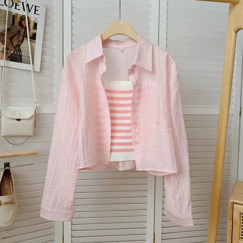 MILLIE one set kemeja inner wanita  Setelan korean style katun  Casual Oversize
