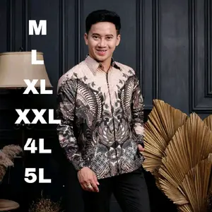 BATIK PRIA MODERN LENGAN PANJANG BIG SIZE JUMBO  M L XL XXL XXXL 4XL 5XL