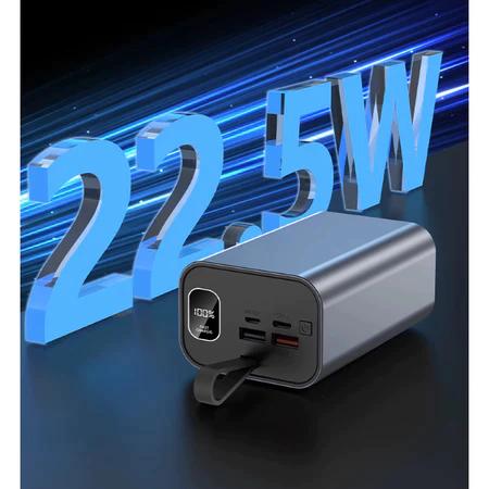 Sạc Dự Phòng 30.000mah | Box Vỏ Nhôm 6 Cell 21700 Có Đèn Pin LED | Hỗ Trợ Sạc Nhanh 22.5W 3