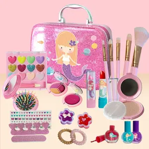 Mainan Kosmetik Kecantikan Anak Kasus Peralatan Kotak Up Set untuk Gadis Ulang Tahun Hadiah Set Riasan Mainan Anak Makeup Lampu Princess