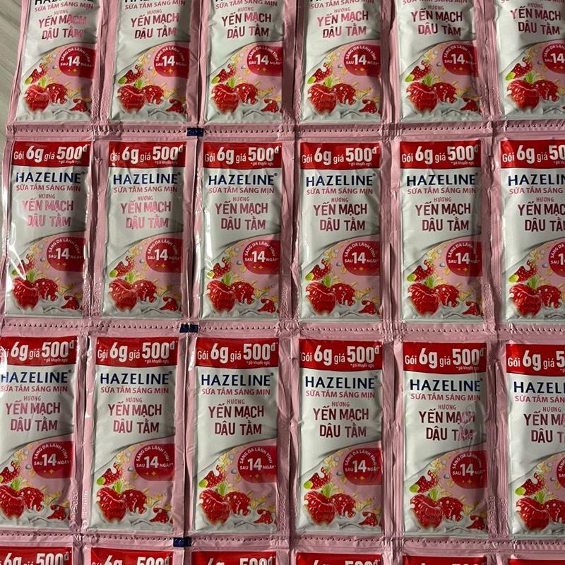 Combo 120 gói Sữa tắm Ha - Sữa tắm Hazeline Yến Mạch Dâu Tằm 6g 500ml