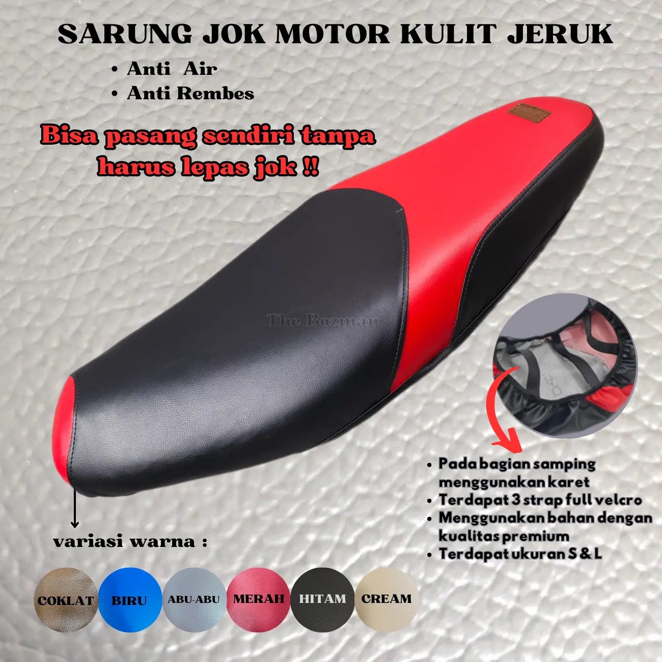Sarung Jok Motor Bozman Premium Langsung Pasang Anti Ribet Murah Motorcycle