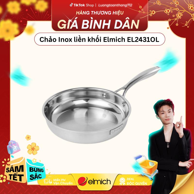Elmich x Lương Toàn Thắng Chảo Inox dập nguyên khối Elmich 2431OL Size 20,24,26cm