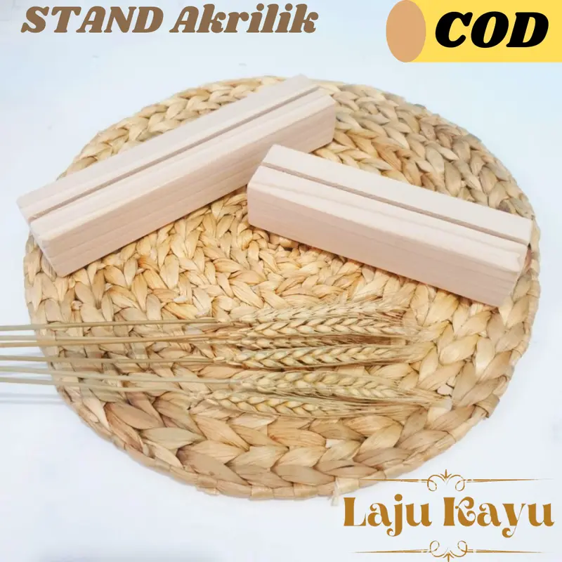 Stand Akrilik Kayu Stand Kertas Tatakan Foto Bahan Kayu Jati Belanda( Bisa Custom Ukuran) 0