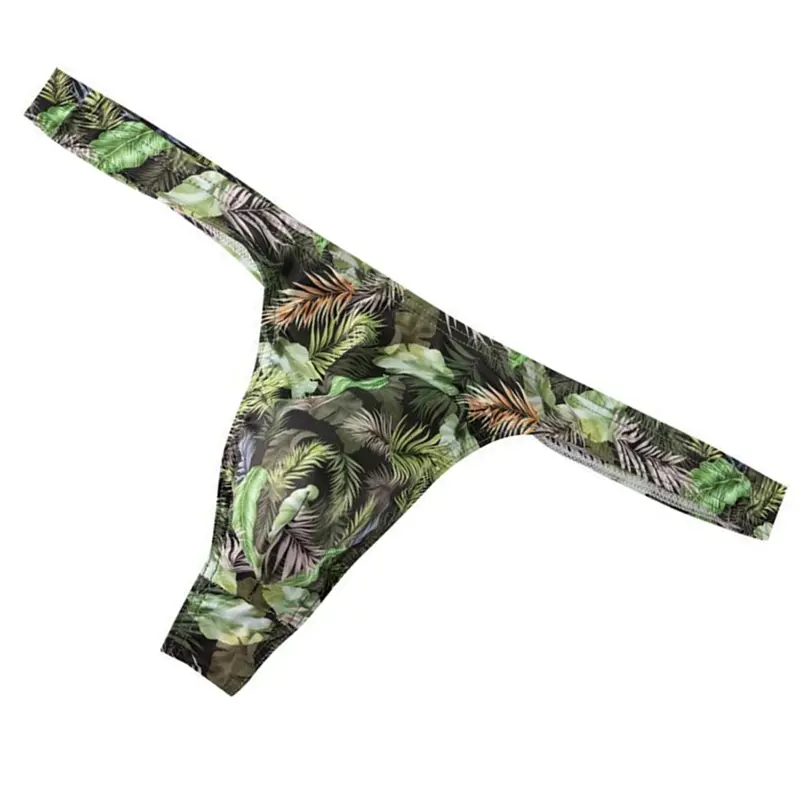 Breathable Men Thongs Underwear Jockstrap Print Men's Bikini T-back Lingerie Men Innerwear