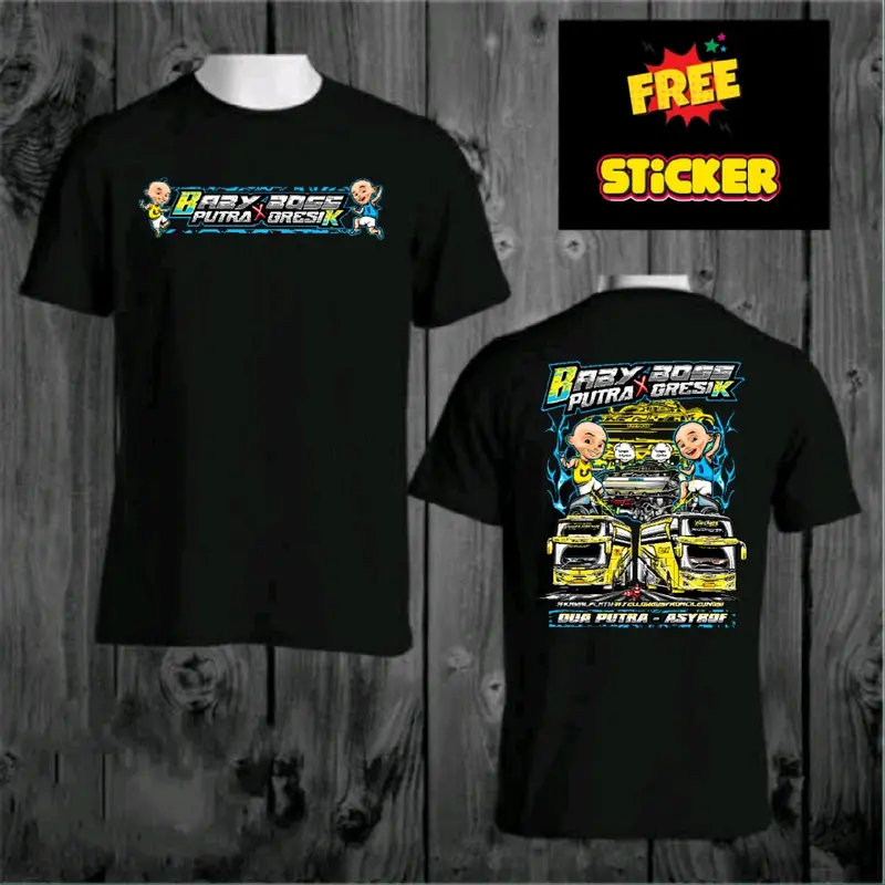 Baju bus babyboss x putra gresik kaos bus baju bus anak laki-laki kaos bus pria wanita cotton combed 24S free stiker 4 pcs Dewasa 2