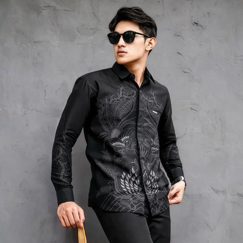 ATAMA| Kemeja Batik Pria Formal Lengan Panjang Halus Premium Keren| Baju Batik Cowok Slimfit| Batik Laki Laki Dewasa Katun Murah Motif Modern Masa Kini Bahan Tebal 0