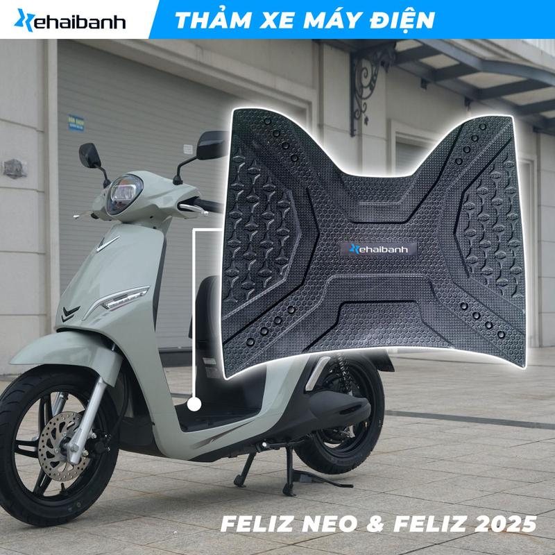  Thảm lót sàn xe máy điện Vinfast Feliz 2025 & Feliz Neo chất liệu cao su dày 8li 