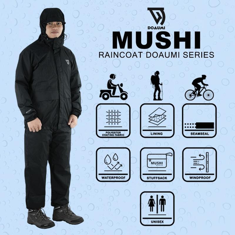 Raincoat Jas Hujan Doaumi Mushi Pria Wanita Dewasa Jas Hujan Motor Setelan Jaket Anti Rembes 1