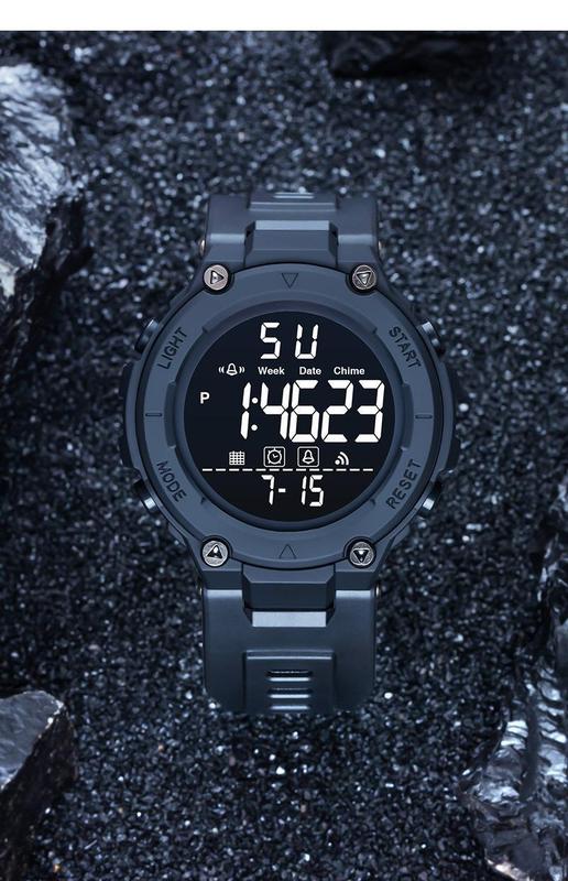 Product Introduction of Jam Tangan Digital, Untuk Lelaki, Kalis Air, Jam Tangan Pelbagai Fungsi, Fesyen LED, Sesuai untuk Aktiviti Luar, Jam Tangan Sukan 12