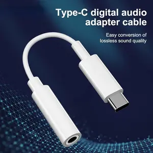 Adaptor Konverter  Type C ke 3.5mm Jack untuk Headset Earphone Mendukung Musik dan Panggilan