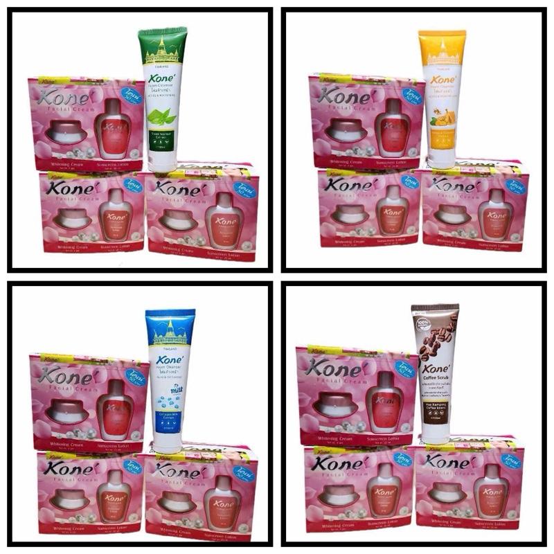  Combo 3 Bộ Kone + Sữa Rửa Mặt Kone Thái Lan Gồm Kem Nước Hoa Hồng 