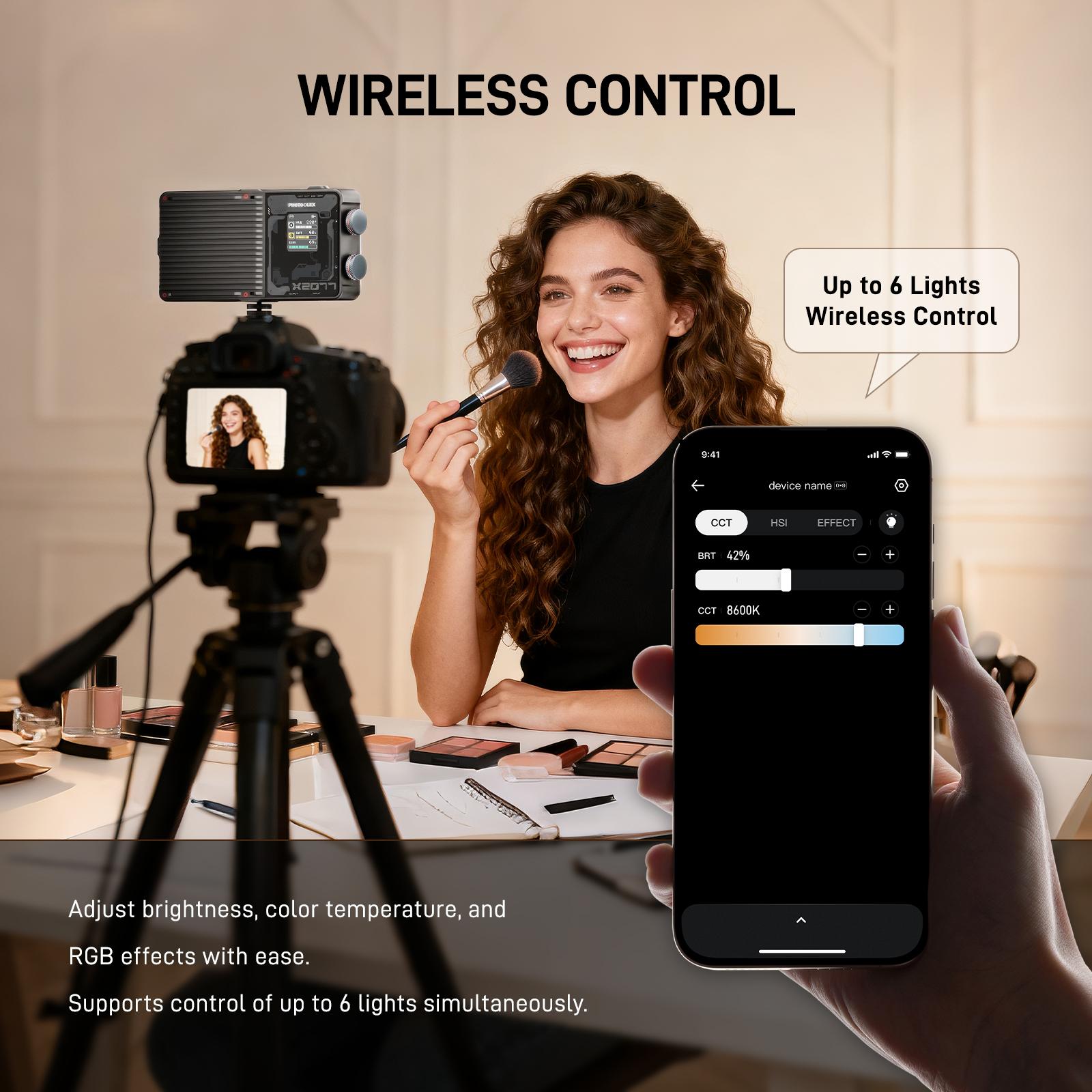 PHOTOOLEX X2077 Panel Light Combo Set RGB LED Lampu Studio 10000mAh dengan Power Bank Lampu Profesional untuk Vlog Live Streaming Camera