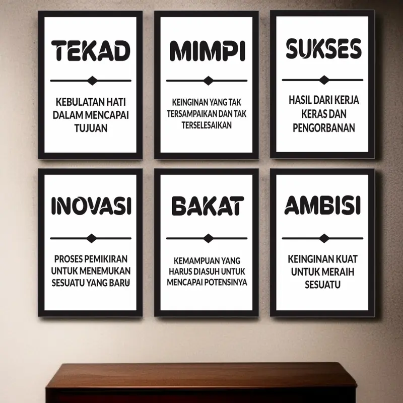 Hiasan Dinding Motivasi Media Bingkai Kayu MDF PROMO TERMURAH 0