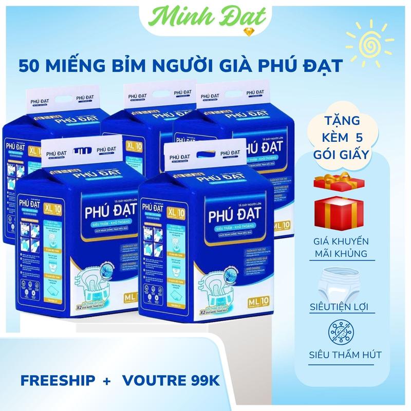    COMBO 5 GÓI   BỈM PHÚ ĐẠT ĐẬM DÀNH CHO NGƯỜI GIÀ SIÊU TIỆN LỢI SIZE M-L  VÀ SIZE XL DÀNH CHO NGƯỜI TỪ 35 -75 KG 