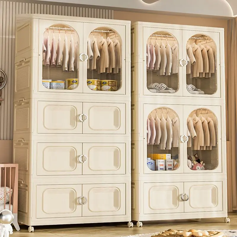 wardrobe Foldable magnet Wardrobe  baby wardrobe   Transparent double door wardrobe cabinet storage /Snacks Storage Cabinet cabinet  storage