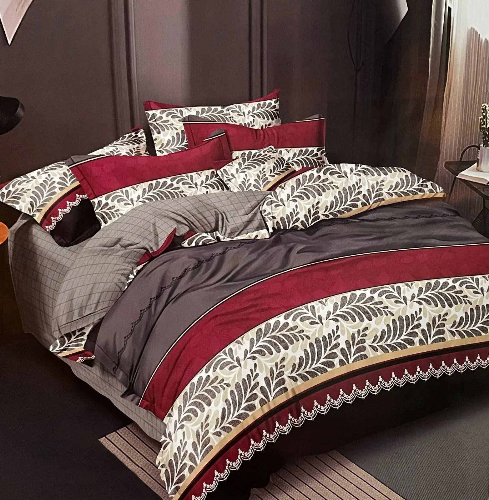Promotion Queen Bedsheet Set-Each Set Includes One Fitted Sheet With Pillow Case and Bolster Case-Many Designs To Choose-Soft Touch And Comfortable Brand : Gauteng Home Fitted Sheet 360° degree Flexible wrap around bed