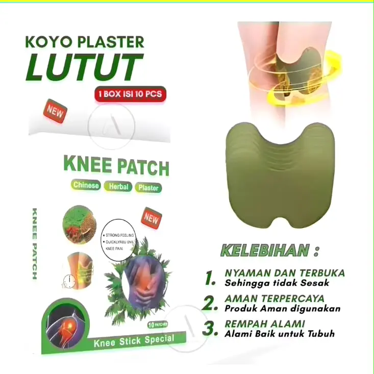 Knee Plaster Patch Koyo Nyeri Lutut Sendi Kaki isi 10 lembar / Herbal Nyeri Sendi Lutut