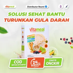 Vitameal Original - Sereal Sehat Pengganti Sarapan Bantu Menurunkan Diabet Gula Tinggi, Jaga Gula Stabil - Granola, Susu, Oatmeal, Vitamil Asli BPOM