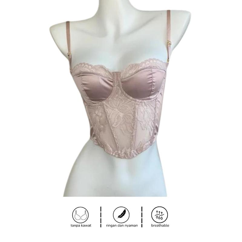 Bustier Top Sexy Lingerie Bustier Set Sexy Corset Bra Wanita 4