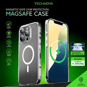 Magnetic Case Untuk iPhone 17 16 15 14 13 12 11 PRO MAX Clear Hybrid Bumper Casing Cover Crystal Protection Transparan & Ultra Slim