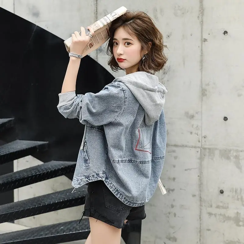 Denim jacket women's 2023 new spring and autumn small and loose fitting Korean style versatile \"