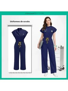 Ropa de trabajo para mujer de secado rápido “Pet Clinic Doctor”, uniformes hospitalarios, atuendo de clínica transpirable, batas tipo scrub para cirujano y monos tipo scrub de laboratorio