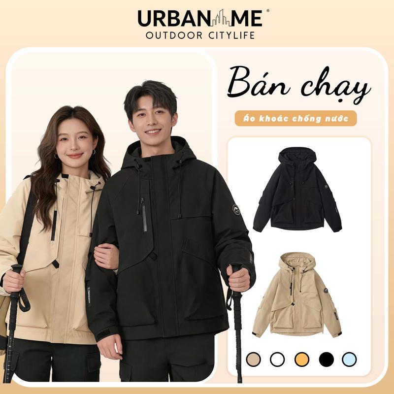 URBANME | Áo khoác chống gió và chống nước phong cách Hàn Quốc (dành cho cặp đôi) | Phong cách thời trang | tặng kèm kính râm |  phù hợp đi leo núi , đi phượt,dã ngoại và đi xe máy hàng ngày