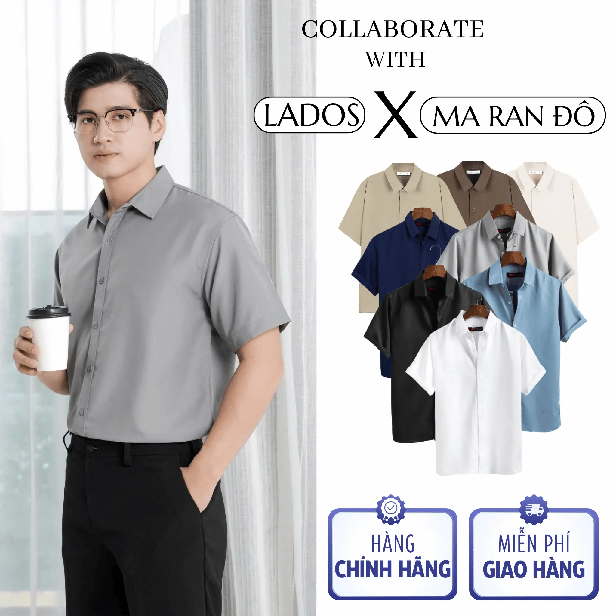 Áo Sơ Mi Trơn Nam Tay Ngắn Chất Vải Kate Lụa LADOS - 8069 mềm mịn, Thấm hút mồ hôi, Form Regular fit, công sở