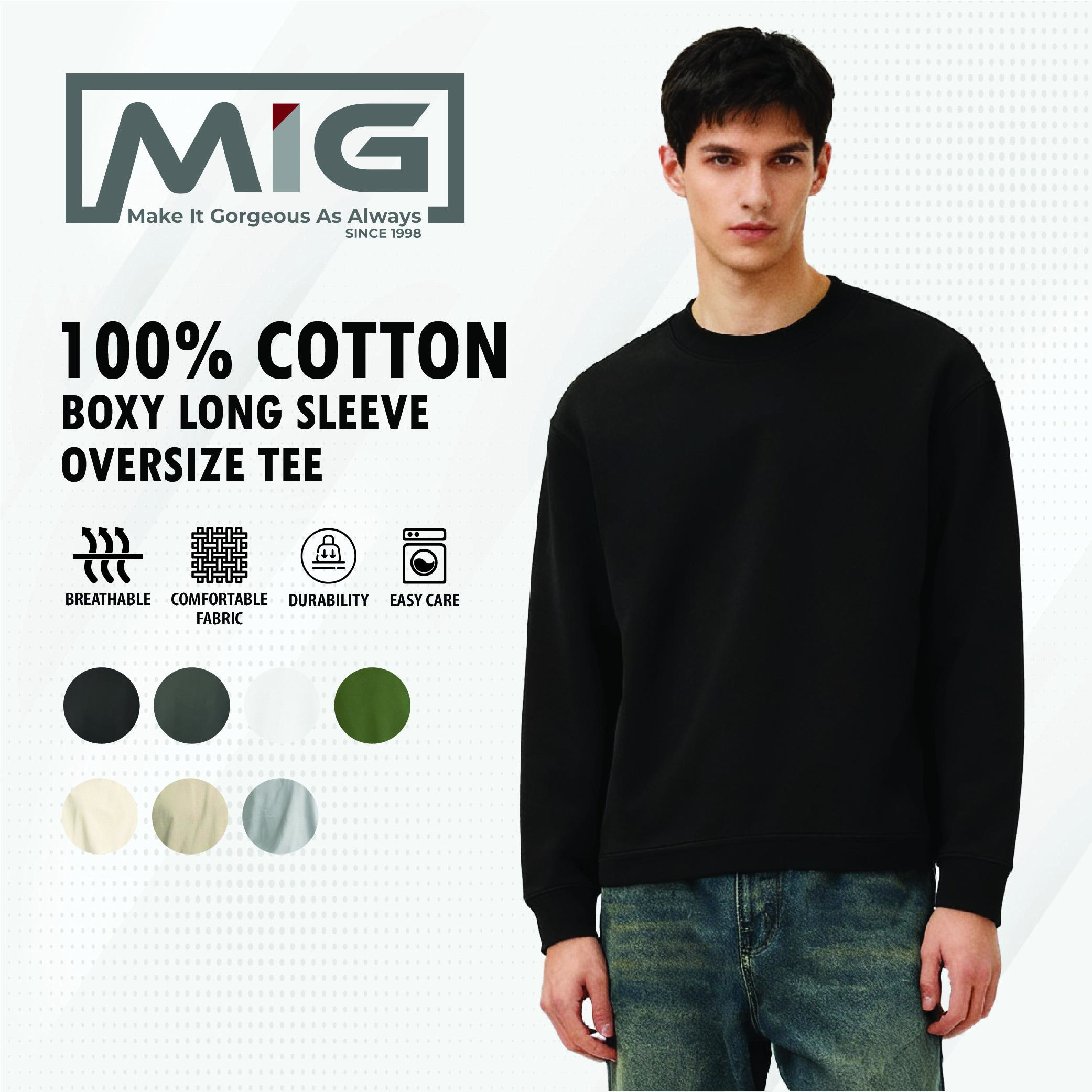 MIG 230gsm 100% Cotton Boxy Long Sleeve Oversized Tee