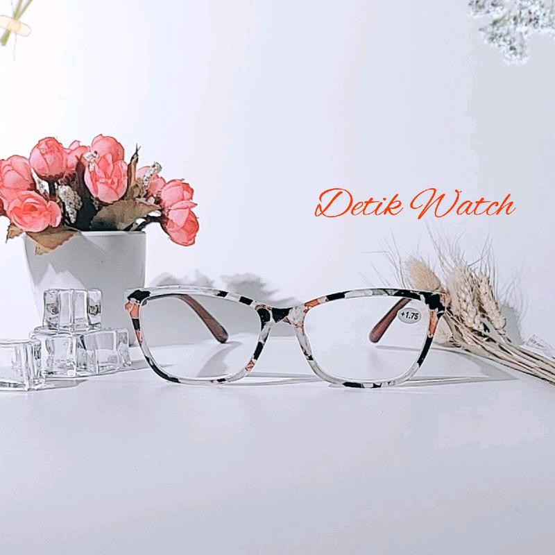 Kacamata Baca Kacamata Plus Frame Kotak Leopard Putih ZZ455D-T Lensa Free Box dan Kain Lap 4