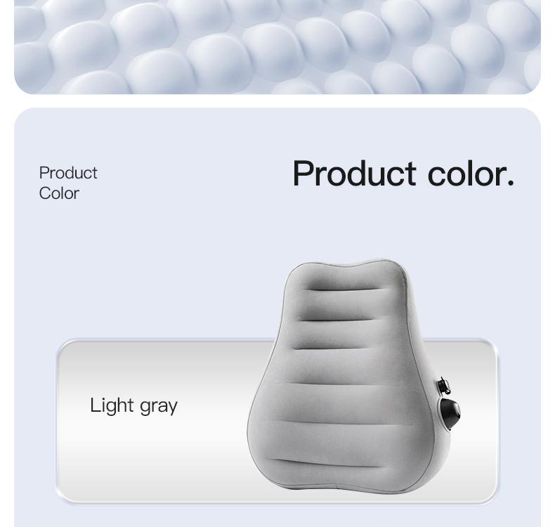 Product Introduction of Press-type inflatable lumbar pillow, lumbar support cushion, a magic tool for sleeping on long-distance flights, high-speed trains, etc. Lumbar support pillow, portable travel lumbar pad. 18