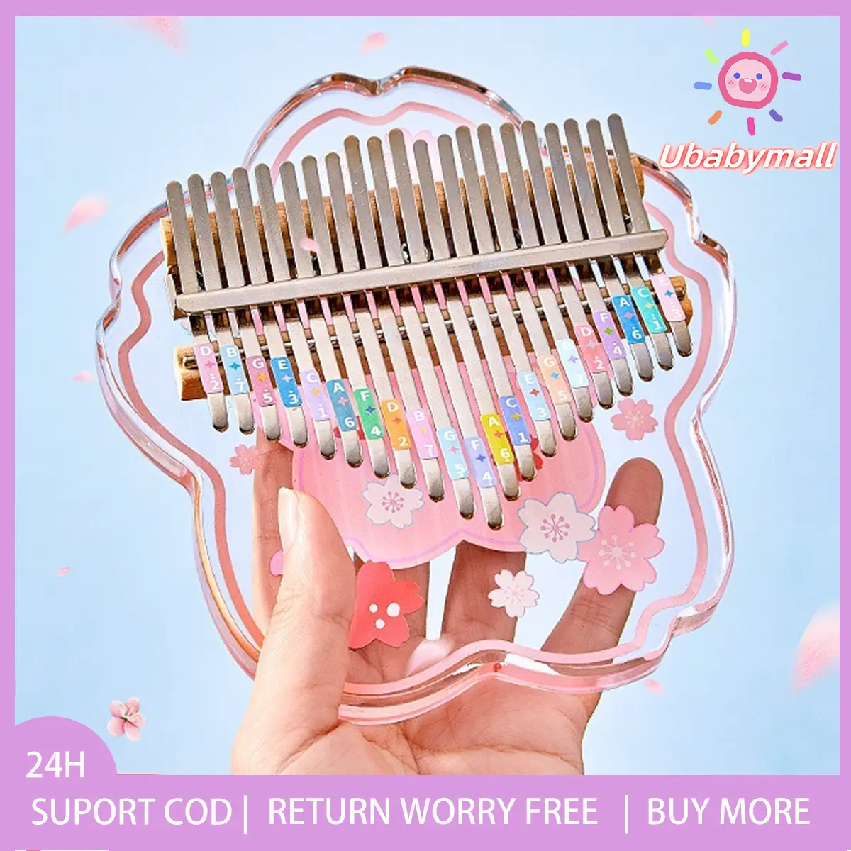 【COD】Kalimba 17/21 Kunci Akrilik Thumb Piano Kecapi Jari Alat Musik