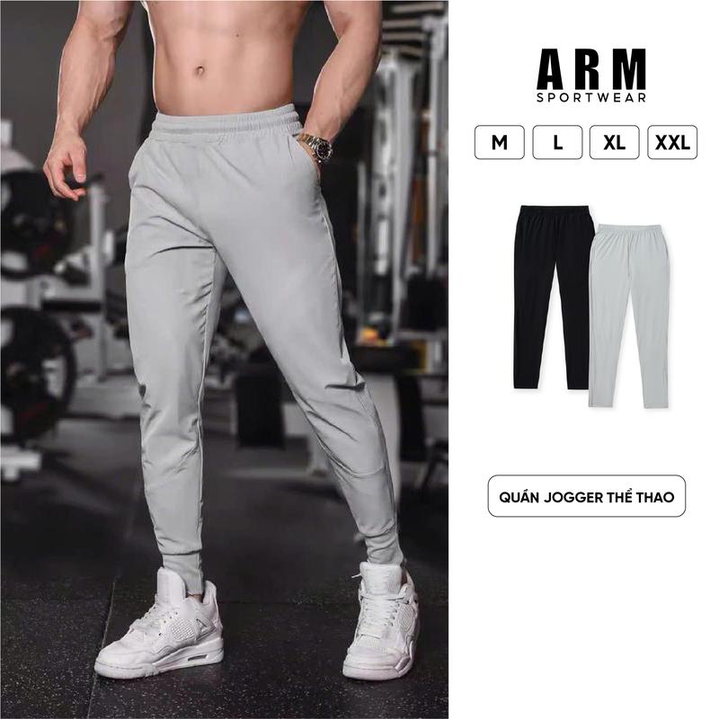 Quần jogger thể thao nam ARM. Chất vải gió siêu nhẹ, chống nhăn, co giãn 4 chiều