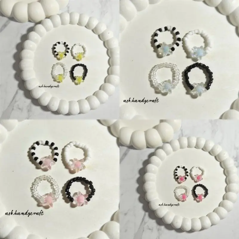 [24Variasi] 1Pcs - Cincin Manik Warna Premium Mote Bintang Candy