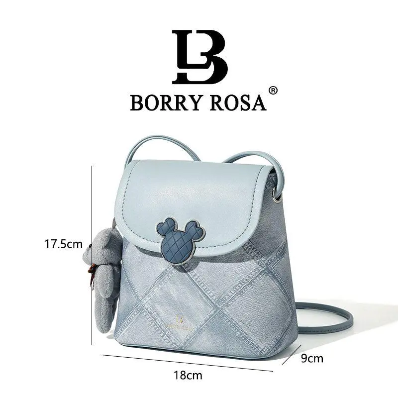 （Vận chuyển từ Hà Nội）Túi Bucket Ca Rô, BORRY ROSA, Đeo Một Bên Vai Và Đeo Chéo, Thiết Kế Rối 4