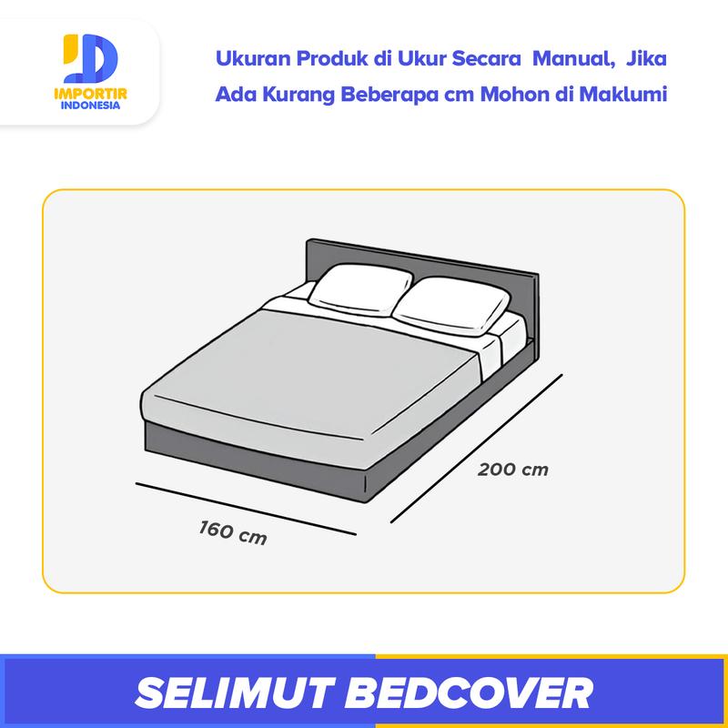 Product Introduction of IMPORTIR - Bedcover Katun Linen Lembut dan Halus Ukuran 160x200cm 17