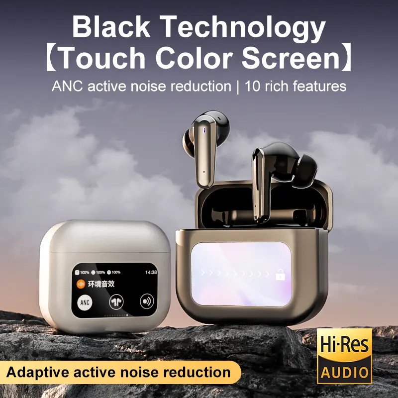 Tai Nghe Bluetooth Không Dây, Màn Hình Màu LCD Mới, Đa Chức Năng, ENC + ANC, Giảm Tiếng Ồn Chủ Động, Chống Thấm Nước, Trong Tai, Chất Lượng Cao tai  nghe tai  nghe tai  nghe ốp  tai tai  nghe tai nghe  kamen rider ốp  tai